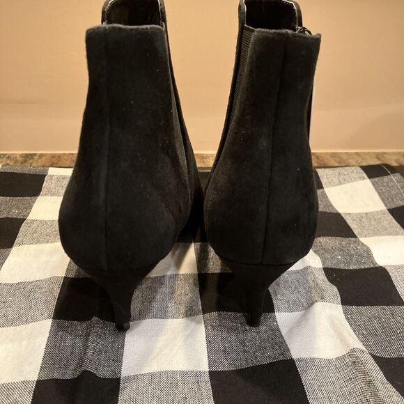 ZARA BASIC COLLECTION WOMEN BLACK SUEDE KITTEN HEEL BOOTS SHOE UK 7 EUR 40 - Picture 5 of 11